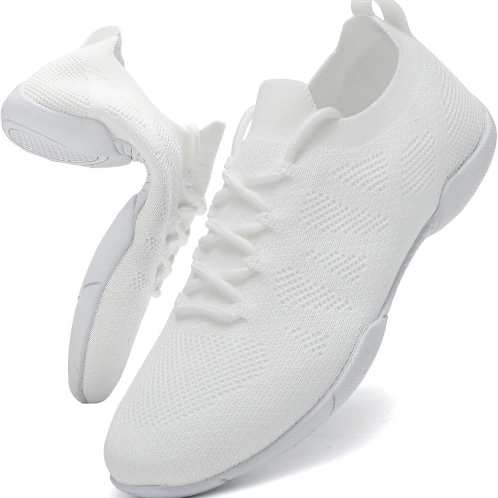 Girls Cheer Shoes Breathable Mesh Flexible Rubber Sole Athletic Training